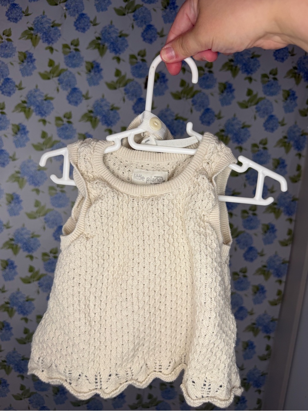 Little Planet Cream Knit Baby crochet outfit 18m